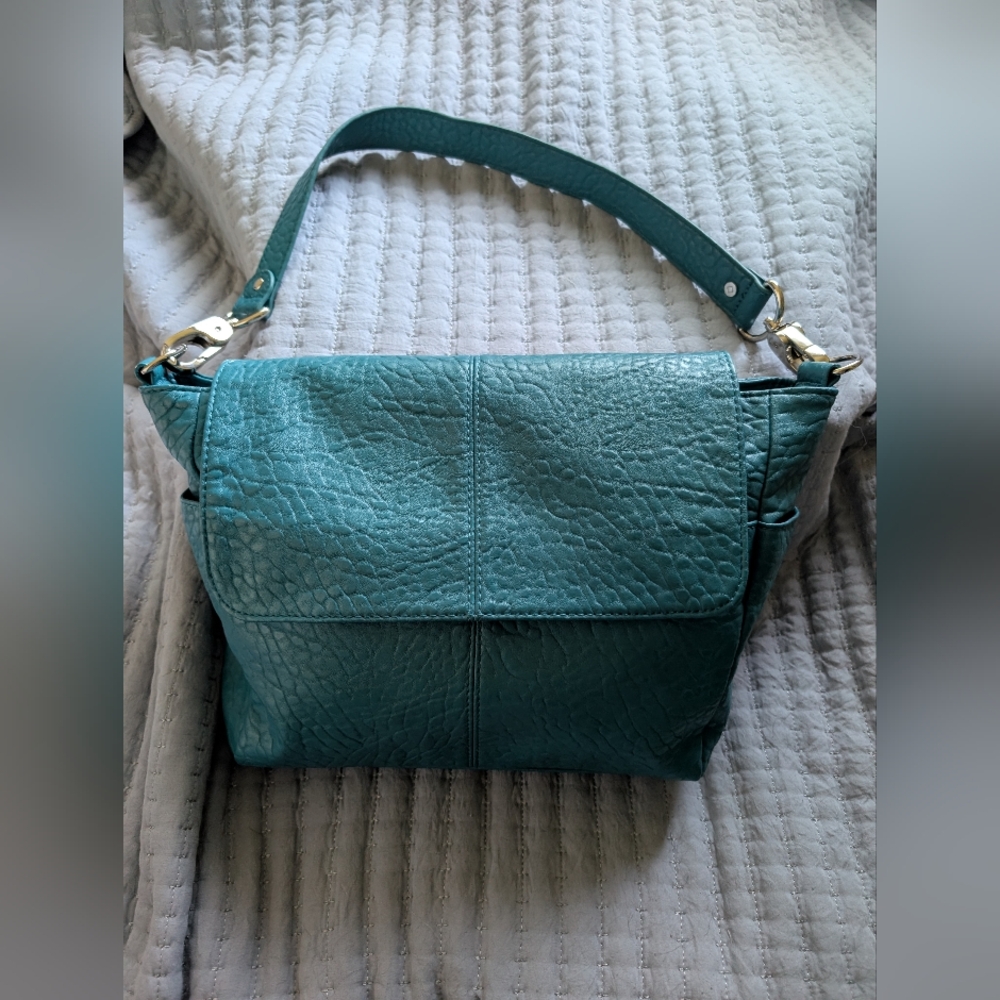 Jewel Teal Leather Shoulder Bag